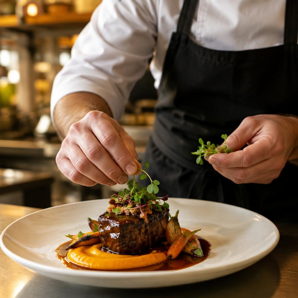 A beautifully plated chef-created dish
